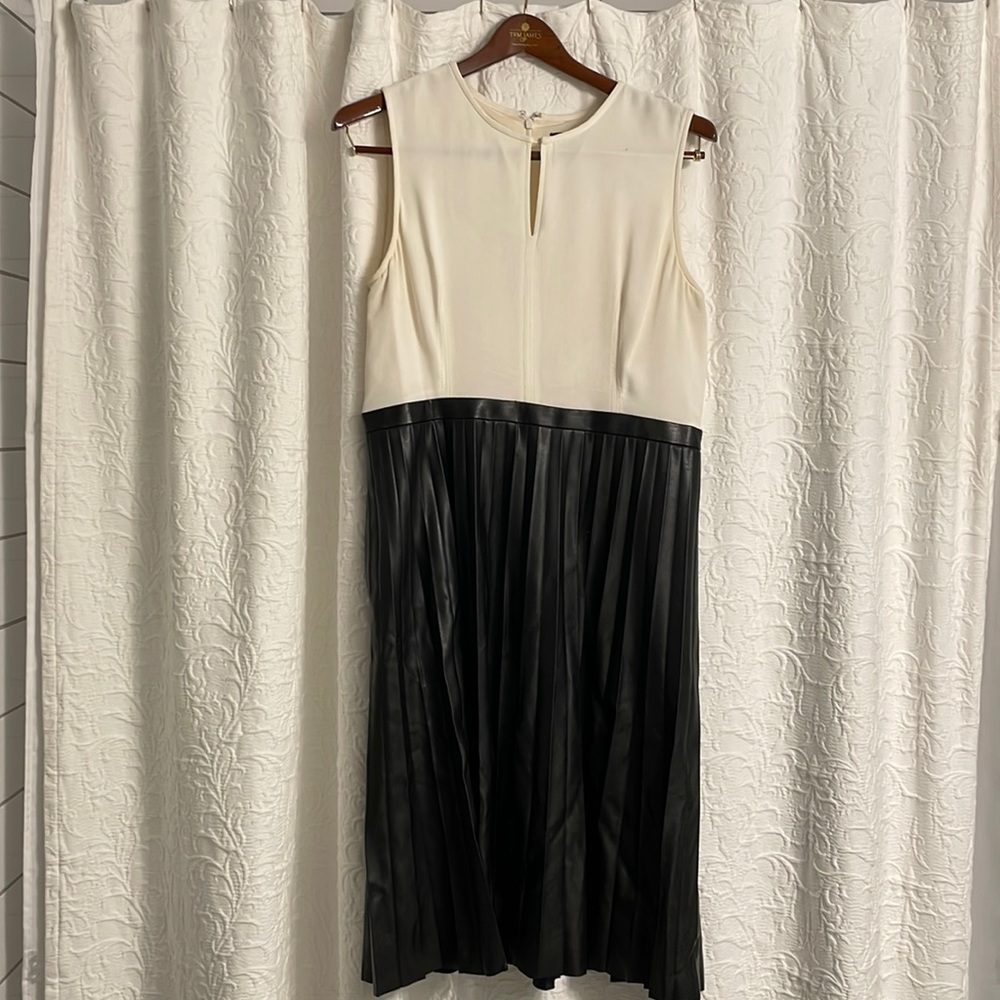 J. Crew Dress with Cream Top and Black Pleated Skirt
